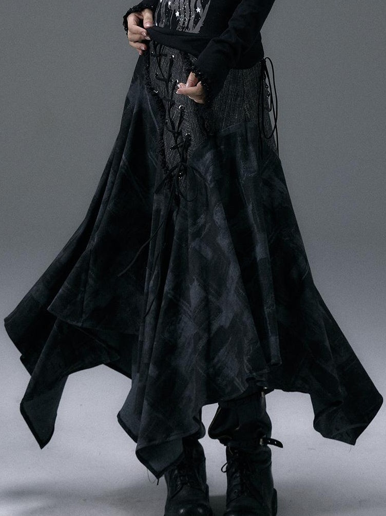NO ROMANCE Urban Punk Rock Studded Asymmetrical Long Dresses