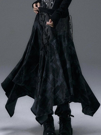 Urban Punk Rock Studded Asymmetrical Long Dresses
