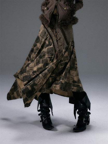 NO ROMANCE Urban Punk Rock Studded Asymmetrical Long Dresses