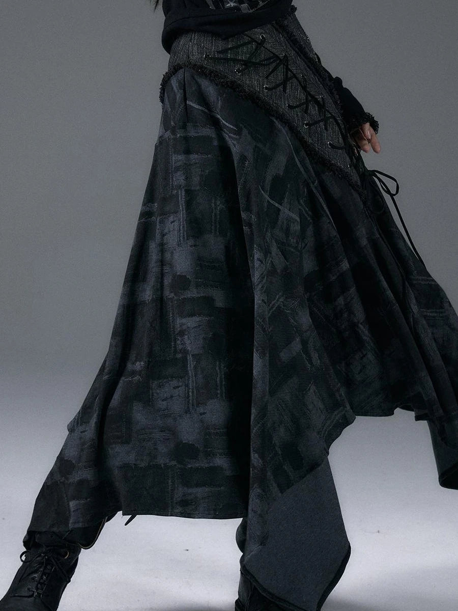 Urban Punk Rock Studded Asymmetrical Long Dresses