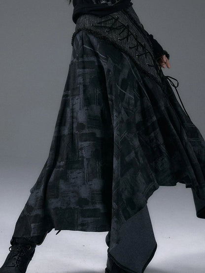 Urban Punk Rock Studded Asymmetrical Long Dresses