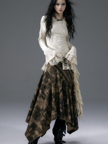 NO ROMANCE Urban Punk Rock Studded Asymmetrical Long Dresses