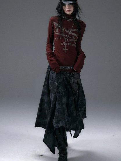 Urban Punk Rock Studded Asymmetrical Long Dresses