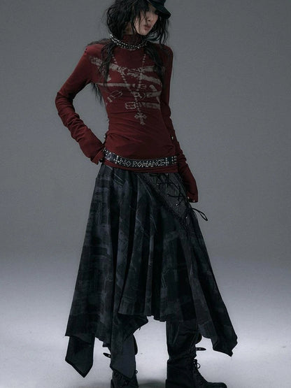 Urban Punk Rock Studded Asymmetrical Long Dresses