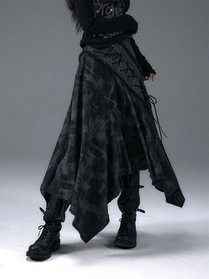 Urban Punk Rock Studded Asymmetrical Long Dresses
