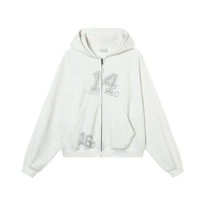Achihara Renaissance Washed Hoodie V-Neck T-Shirt Long-Sleeve