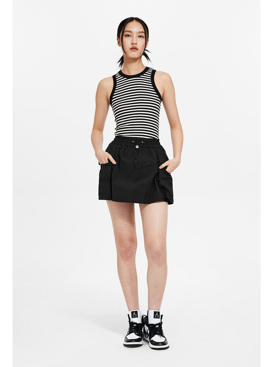 Utility Nylon Mini Skirt with 3D Pockets