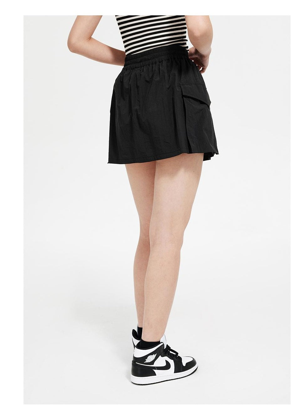 Utility Nylon Mini Skirt with 3D Pockets