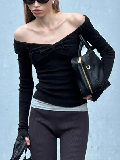 V-Neck 3D Hand-Knit Embroidered Sweater