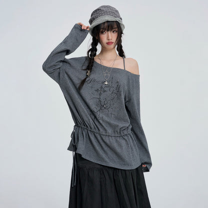 VEEMIX_Asymmetric_Off_Shoulder_Beaded_Print_Women&