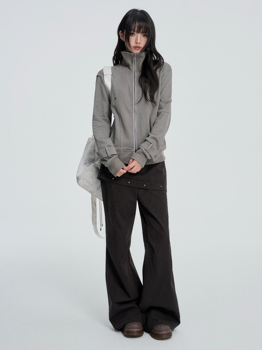 VEEMIX Cropped Zip Utility Women&