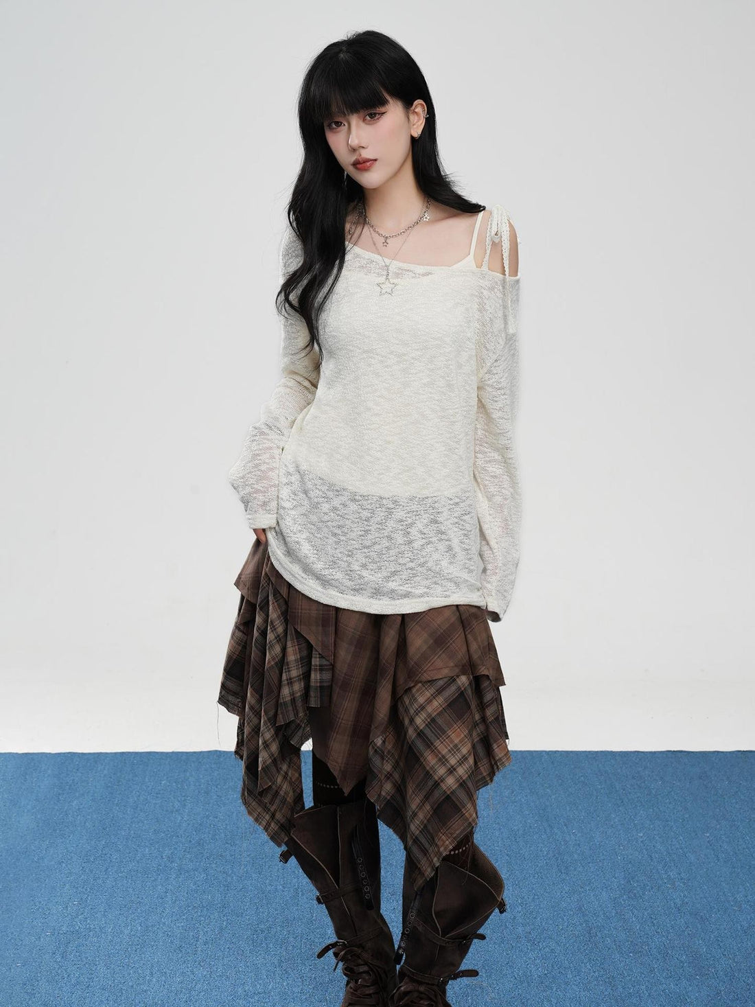 VEEMIX Cutout One Shoulder Knit Women&