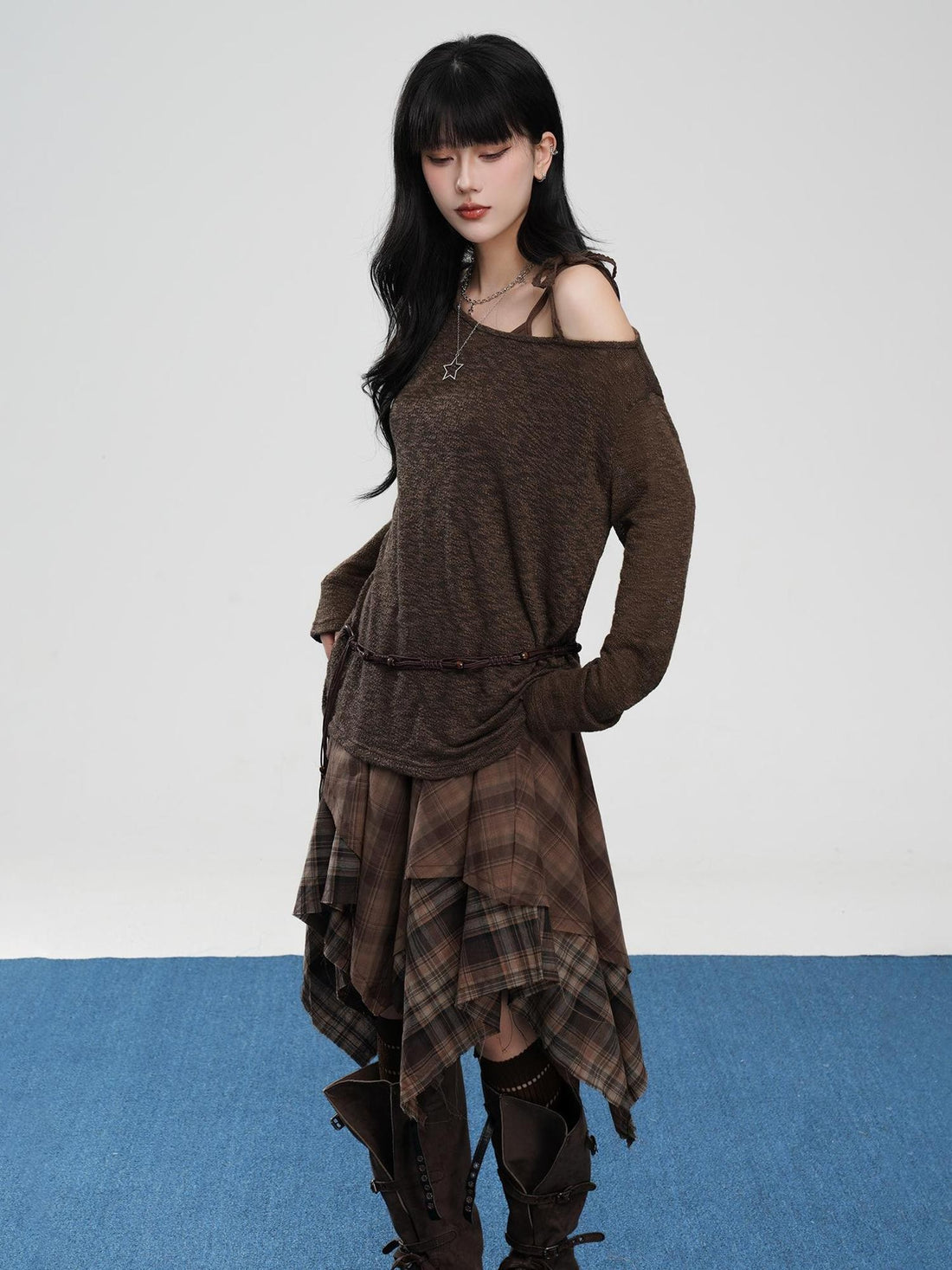 VEEMIX Cutout One Shoulder Knit Women&
