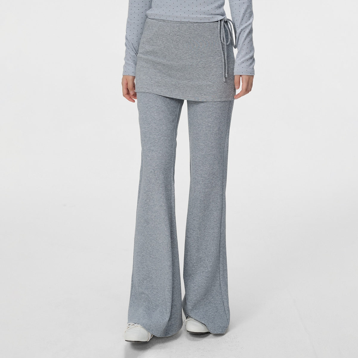 VEEMIX_Gray_Layered_Look_Straight_Leg_Drawstring_High_Waist_Women&