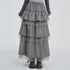 VEEMIX_Gray_Polka_Dot_Mesh_Spliced_Tiered_Ruffle_Women&