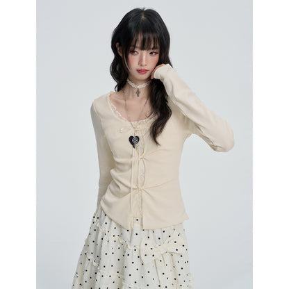 VEEMIX_Lace_Layered_Look_Solid_Color_Women&