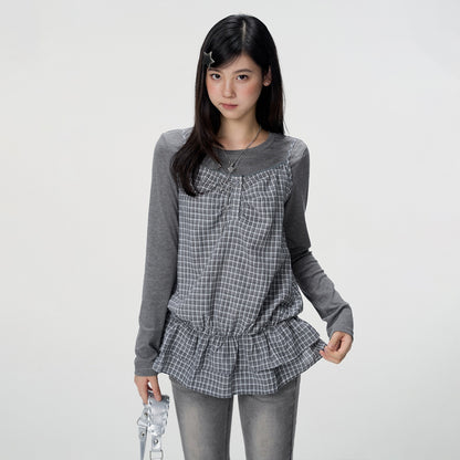 VEEMIX_Plaid_Two_Piece_Cotton_Slim_Fit_Women&