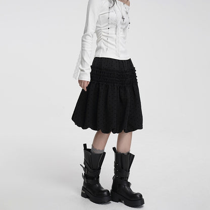 VEEMIX_Polka_Dot_Ruched_Bubble_Hem_A_Line_Women&