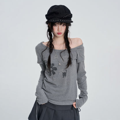 VEEMIX_Striped_Layered_Look_Print_Ruched_Women&