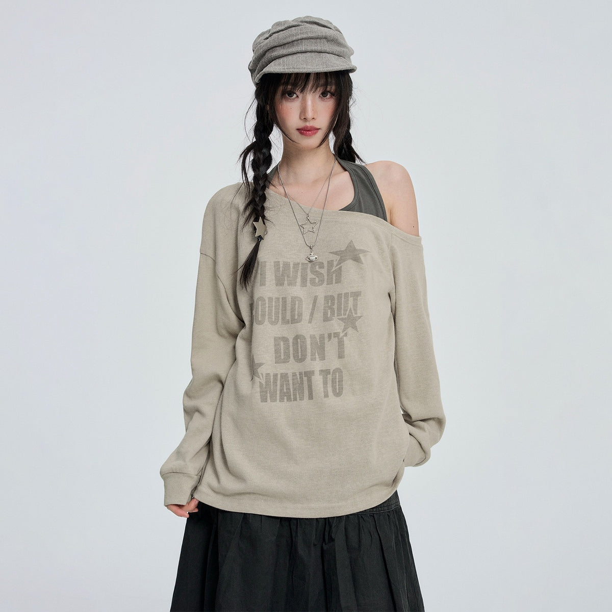 VEEMIX_Striped_One_Shoulder_Asymmetric_Print_Women&