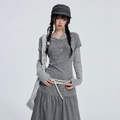 VEEMIX_Striped_Print_Layered_Hooded_Women&
