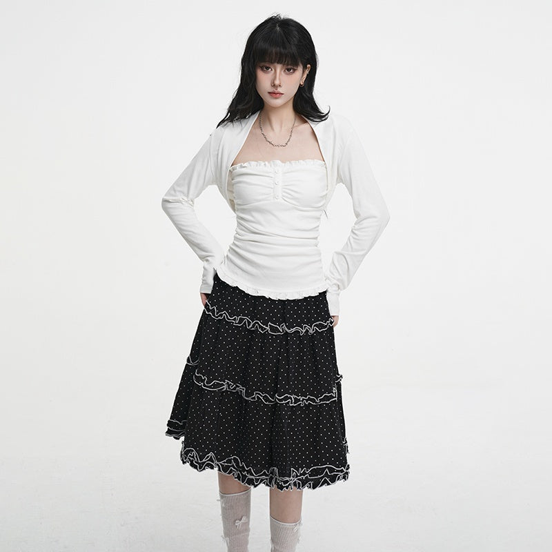 VEEMIX_Sweet_Lace_Up_Camisole_Cardigan_Two_Piece_Women&
