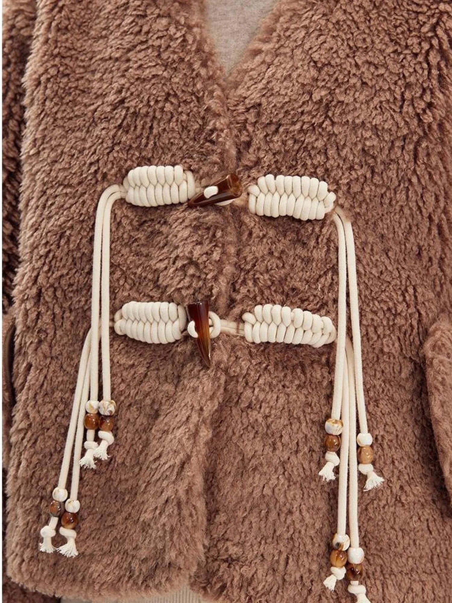 V Neck Raglan Sleeve Cute Buckle Wool Coat