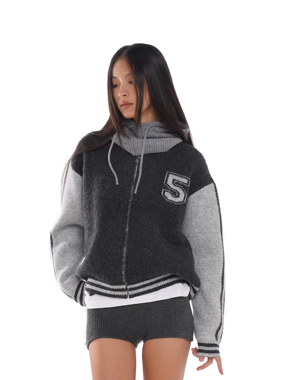SweetChilling Varsity Style Loose Knit Baseball Cardigan Sweater