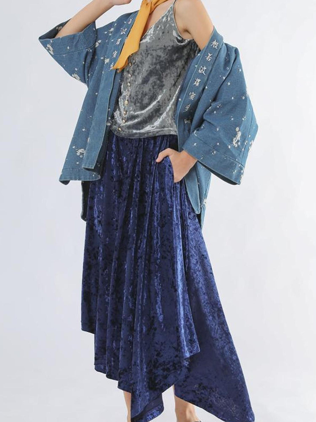 Sweet Mi Velvet Vintage Wide Leg Palazzo Pant Skirt