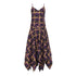 YOSHUYUKI  Floral Print Asymmetric Hem Slip Dress