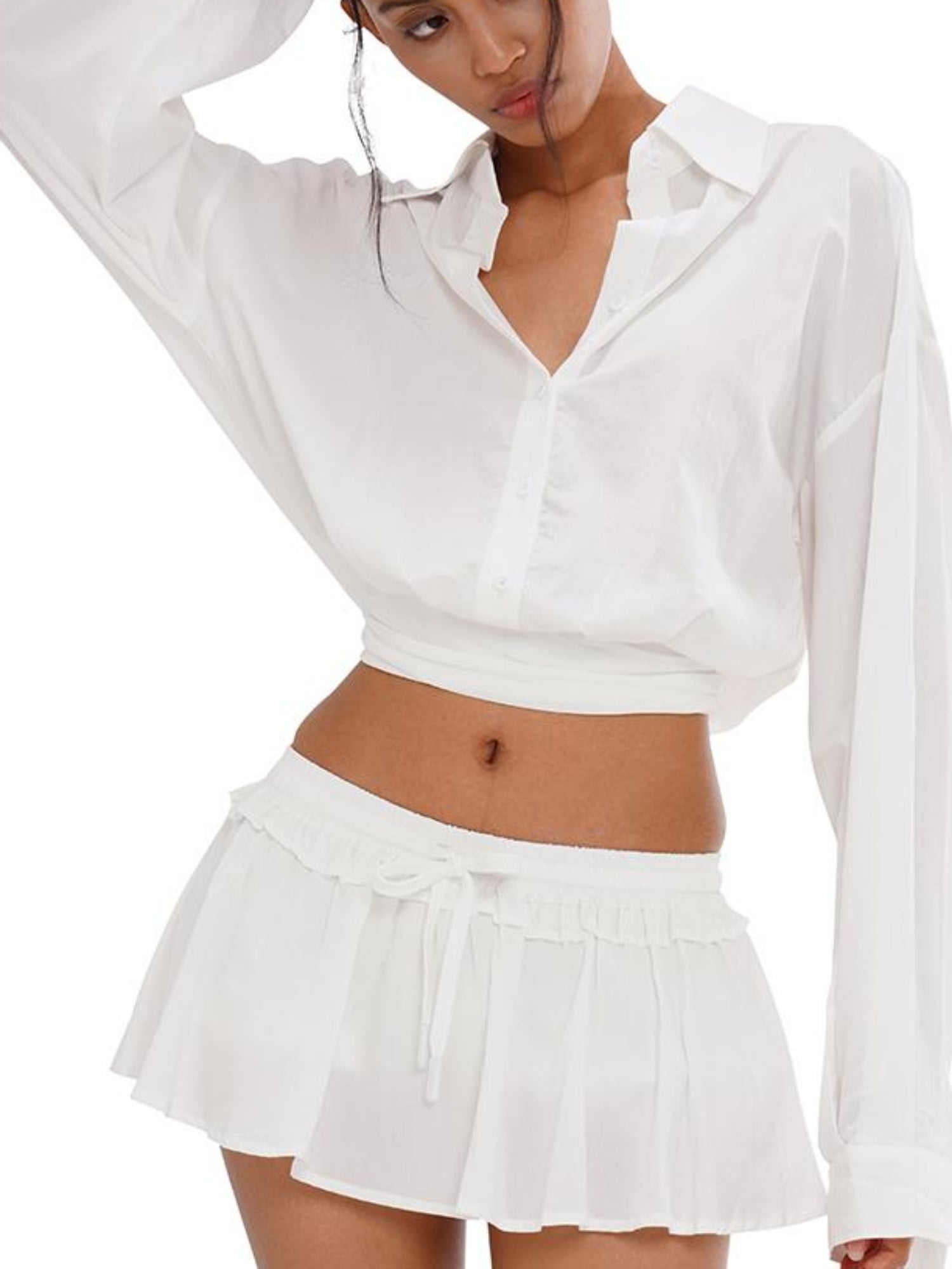 SweetChilling Vintage A-Line Skirt Set With High Waist Blouse Dresses