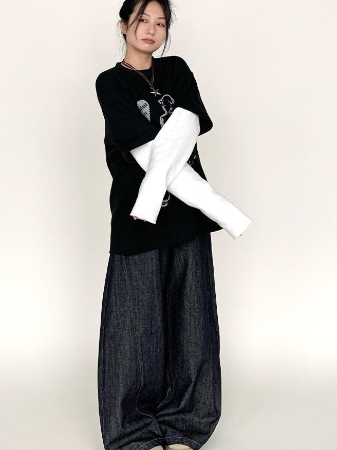 Vintage American Split Flare Jeans Wide Leg Pants
