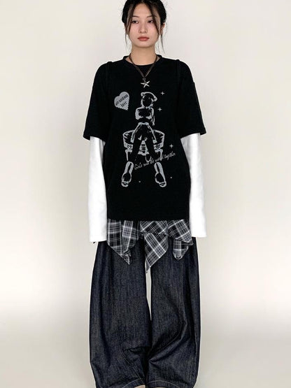 Vintage American Split Flare Jeans Wide Leg Pants