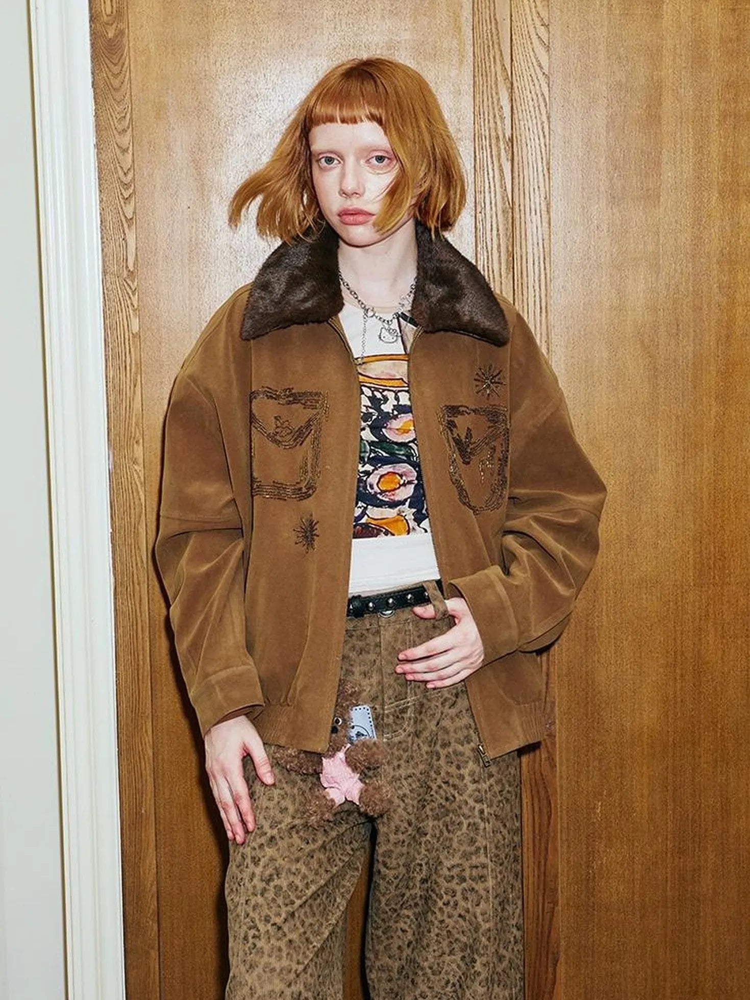 Vintage Beaded Collar Short Coat