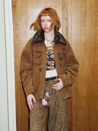 Vintage Beaded Collar Short Coat