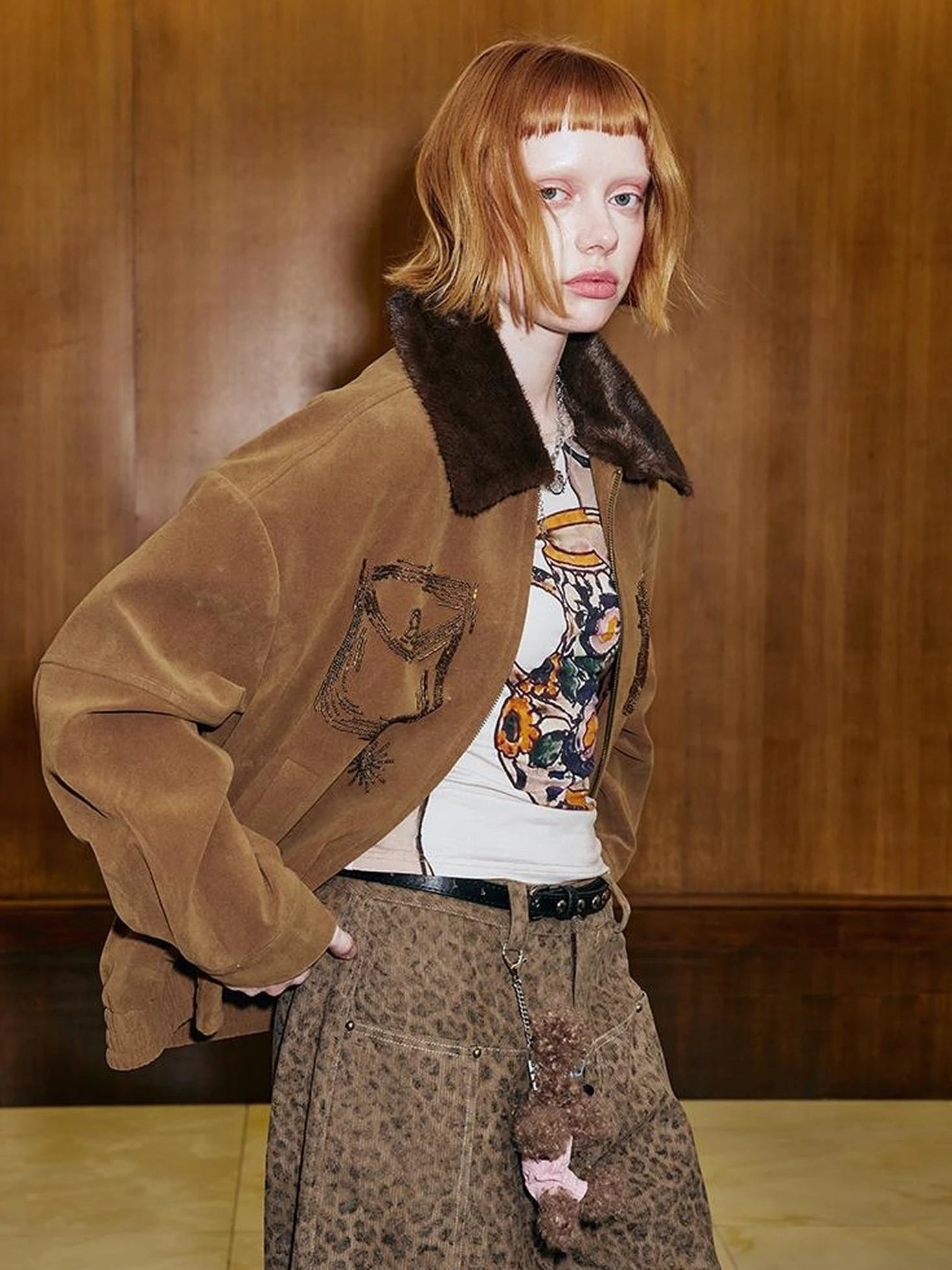 Vintage Beaded Collar Short Coat