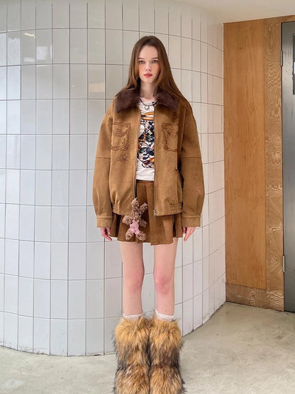 Vintage Beaded Collar Short Coat