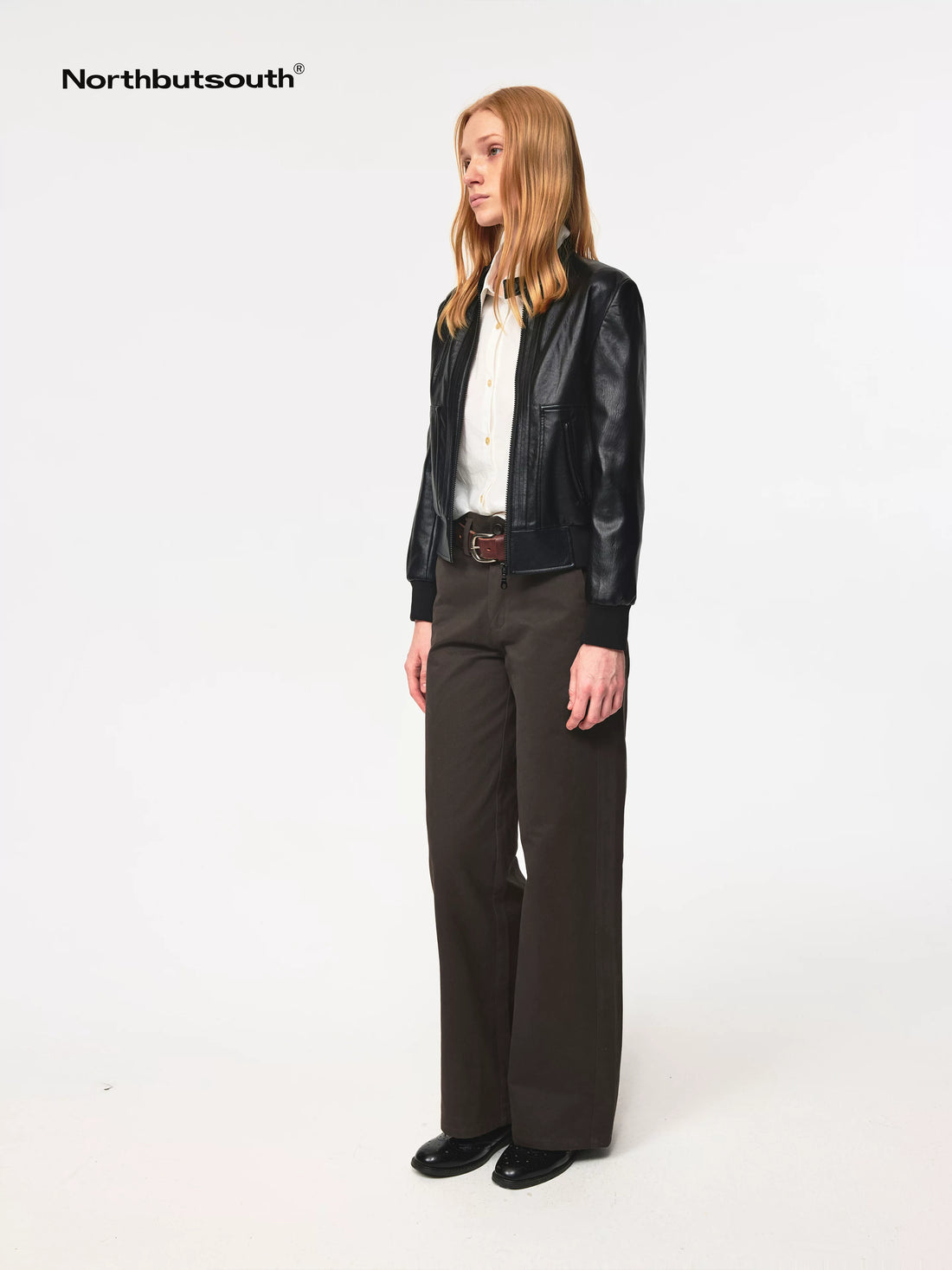 Vintage Black Cropped PU Leather Jacket With Waist Detail