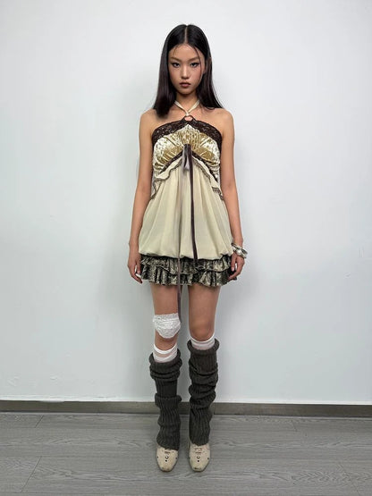 Vintage Boho Off-Shoulder Ruffle Bustier Top