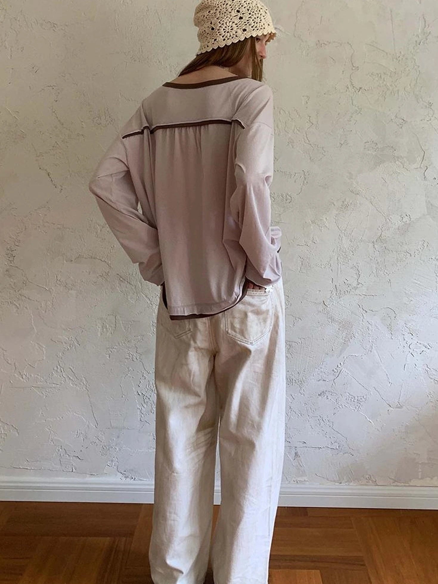 Vintage Bow Patchwork Distressed Jeans