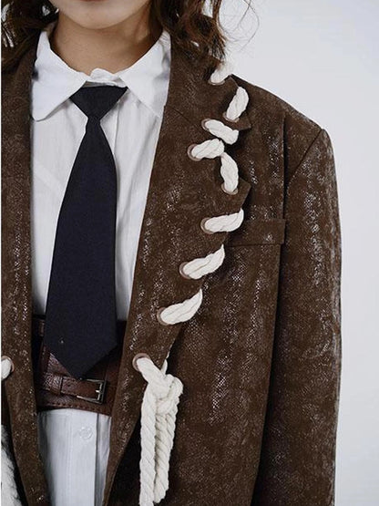 Vintage Brown Retro American Leather Jacket