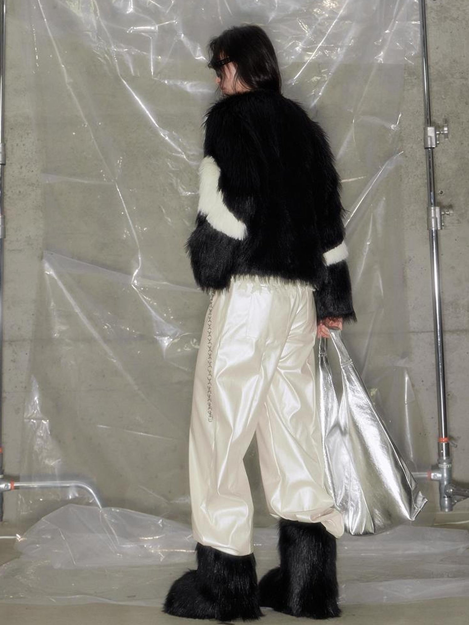 DIDDI MODA Vintage Butterfly Fur Coat Romantic Winter Elegance