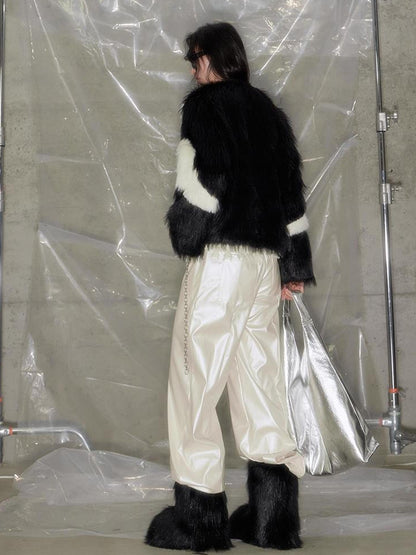 DIDDI MODA Vintage Butterfly Fur Coat Romantic Winter Elegance
