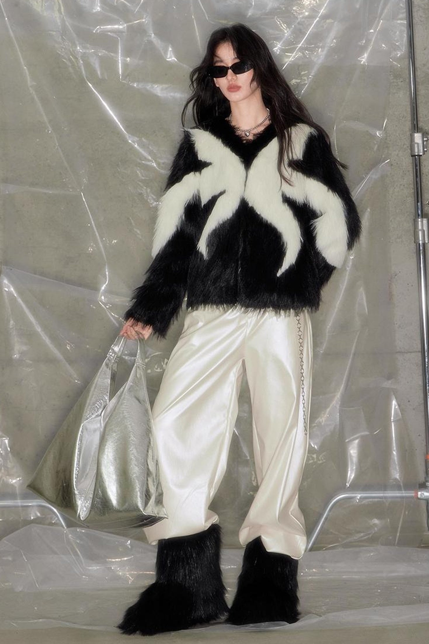 DIDDI MODA Vintage Butterfly Fur Coat Romantic Winter Elegance