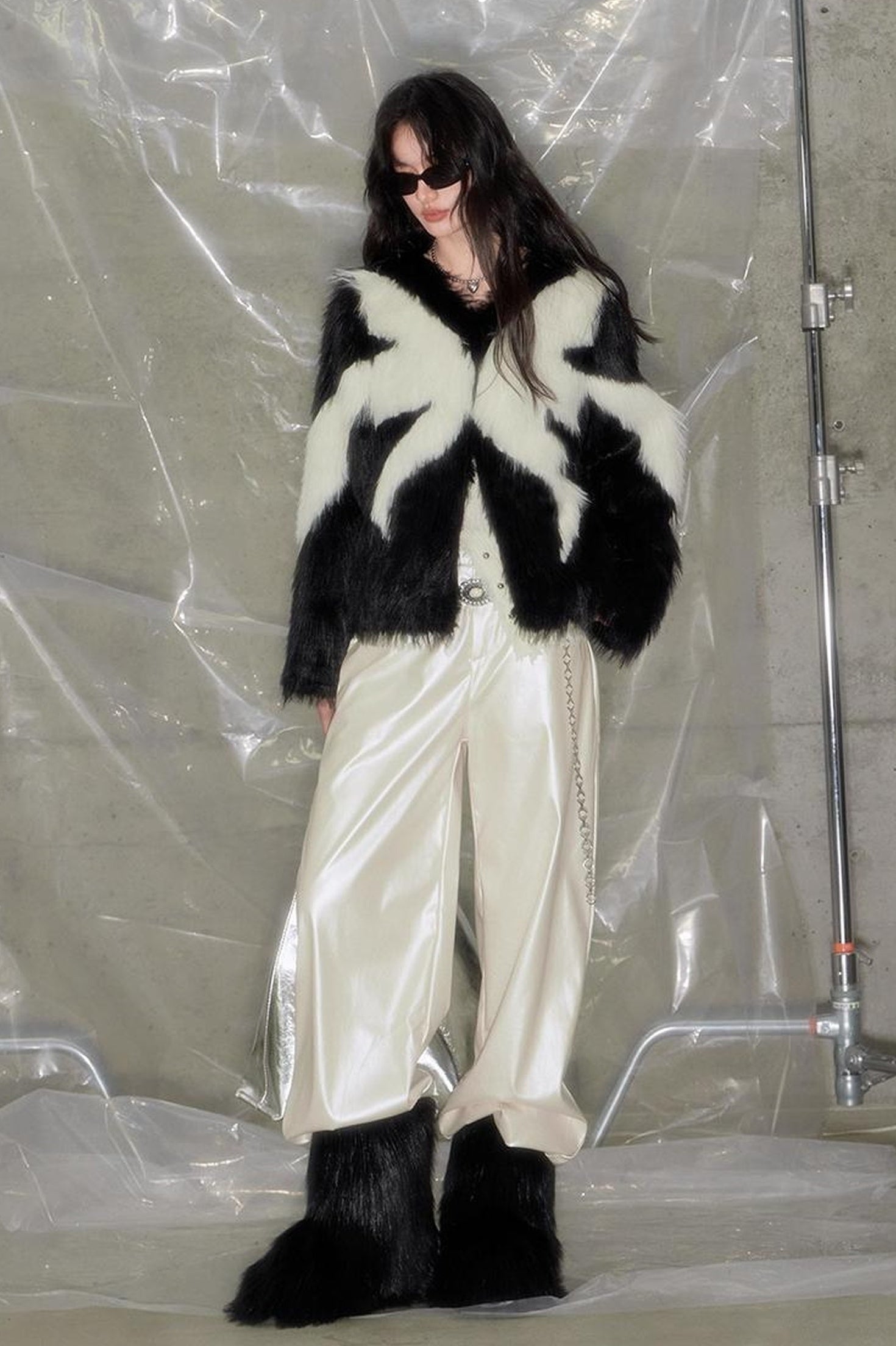 DIDDI MODA Vintage Butterfly Fur Coat Romantic Winter Elegance