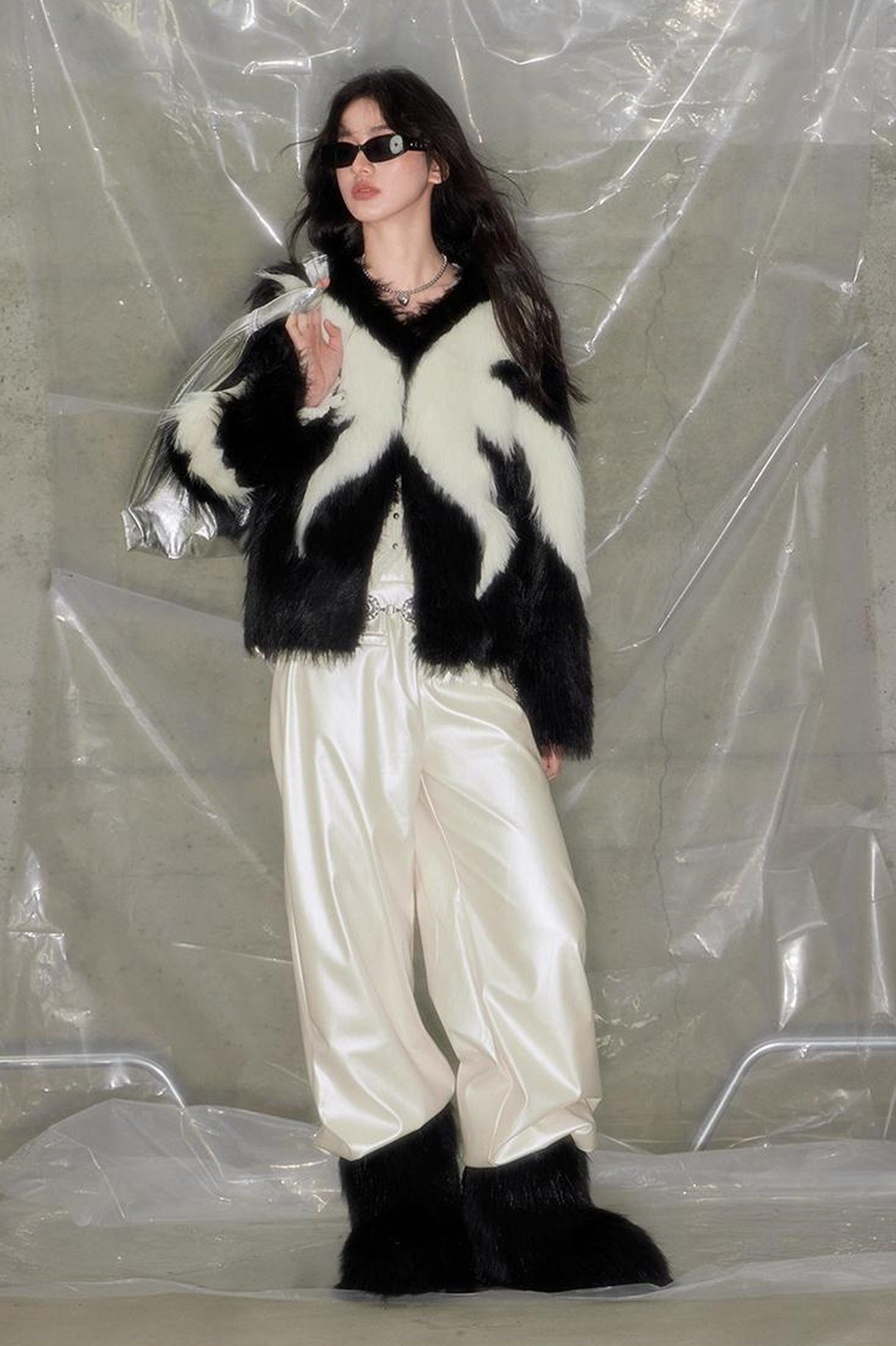 DIDDI MODA Vintage Butterfly Fur Coat Romantic Winter Elegance