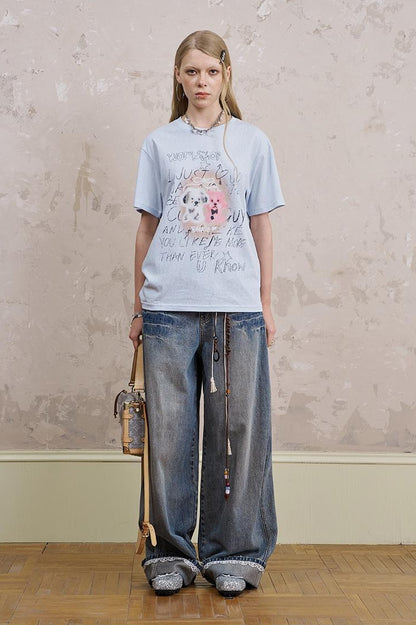 DIDDI MODA Vintage Cartoon Puppy Tee