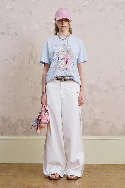 DIDDI MODA Vintage Cartoon Puppy Tee