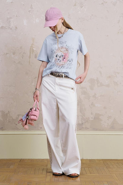 DIDDI MODA Vintage Cartoon Puppy Tee