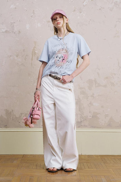DIDDI MODA Vintage Cartoon Puppy Tee